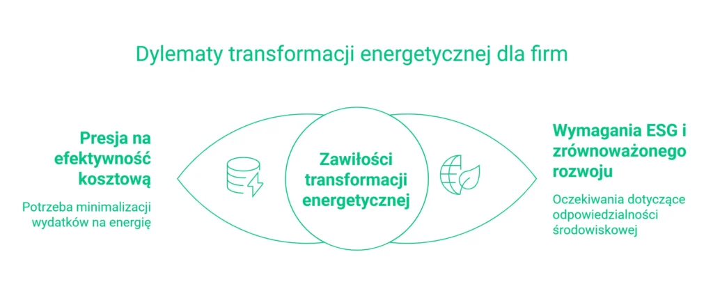 Infografika: Dylematy transformacji a doradztwo energetyczne dla firm.