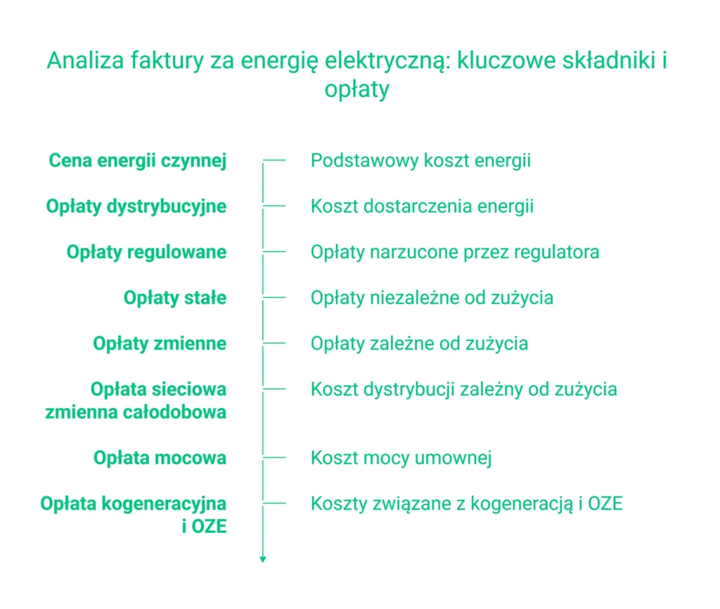 Kluczowe składniki i opłaty za energię elektryczną